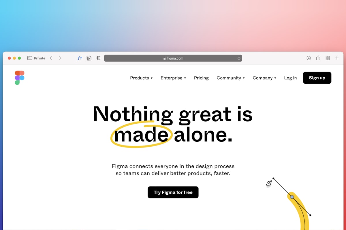 a computer screen with the words nothing great is made alone
