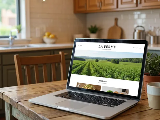 Site vitrine de ferme sur un ordinateur portable