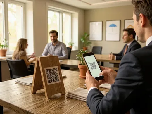 QR code scann&eacute; &agrave; l'accueil de l'agence