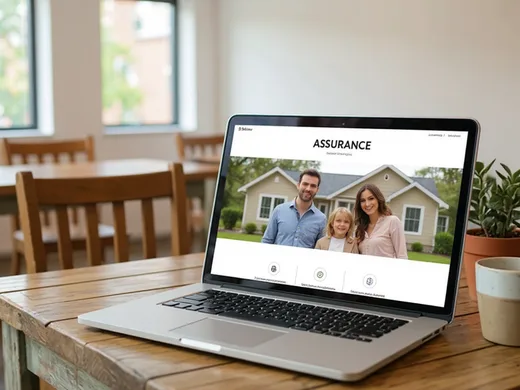 Site vitrine d'agence d'assurance sur un ordinateur portable