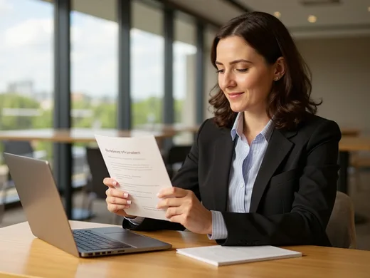 Professionnelle &eacute;tudiant une proposition commerciale