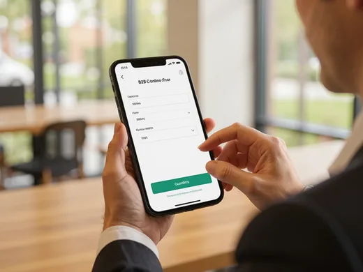 Commande B2B pass&eacute;e en ligne sur smartphone