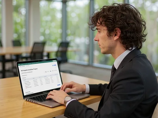 Acheteur professionnel comparant des fournisseurs en ligne