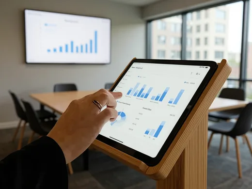 Tablette tactile de tableau de bord en salle de r&eacute;union