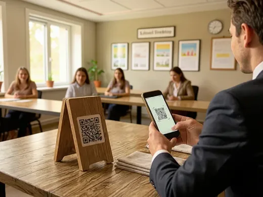 QR code scann&eacute; au secr&eacute;tariat de l'&eacute;tablissement
