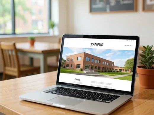 Site vitrine d'&eacute;tablissement scolaire sur un ordinateur portable