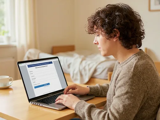 Studente delle superiori che compila la sua candidatura online