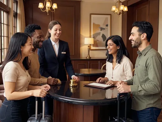 Clients internationaux accueillis dans leur langue &agrave; l'h&ocirc;tel