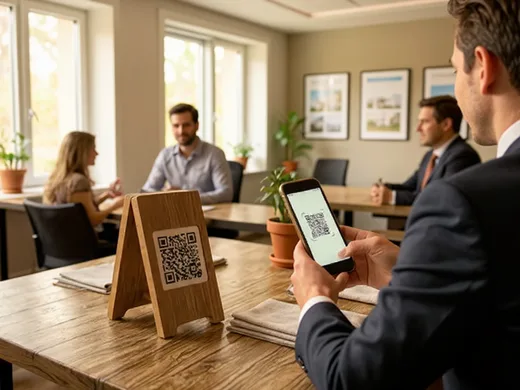 QR code scanned in an agency to access real estate listings