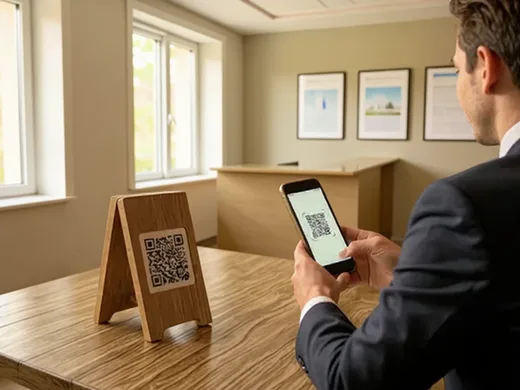 QR code scann&eacute; &agrave; l'accueil de la mairie