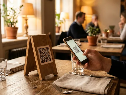 QR code &agrave; table pour commander ou r&eacute;server
