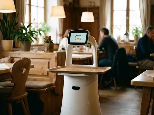 Robot de service g&eacute;n&eacute;rique en salle de restaurant