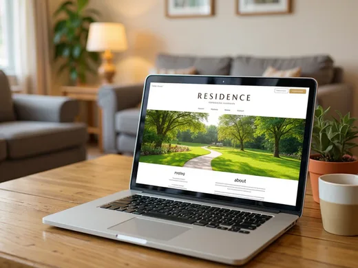 Site vitrine de r&eacute;sidence senior sur un ordinateur portable