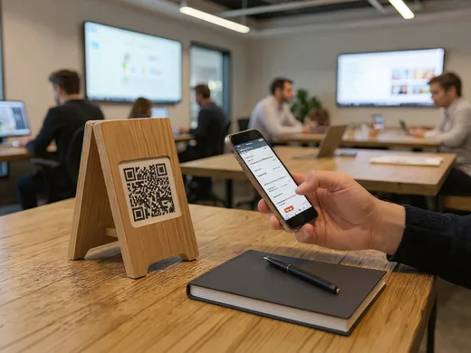 QR code scann&eacute; pour acc&eacute;der &agrave; l'assistant du site