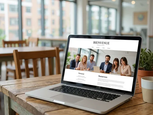 Site vitrine d'entreprise affich&eacute; sur un ordinateur portable